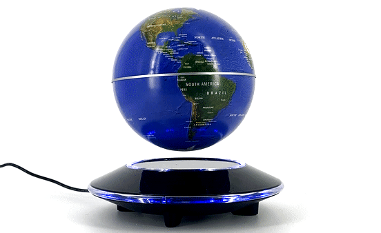 Levitating Globe Over Saucer Base